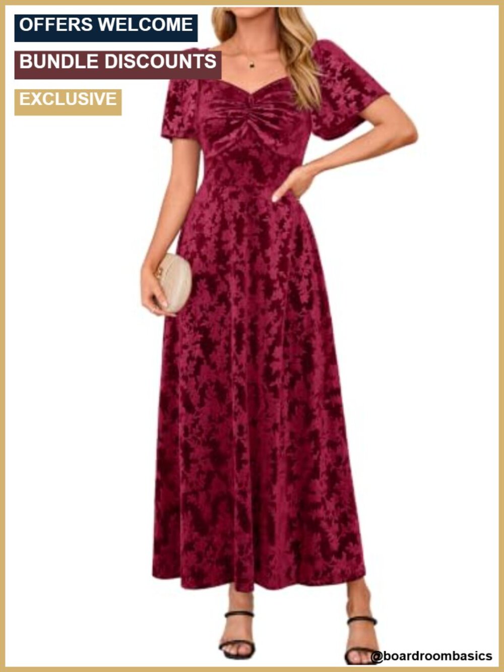 Velvet Twist Front Maxi Dress Short Sleeve Smocked Back Pockets